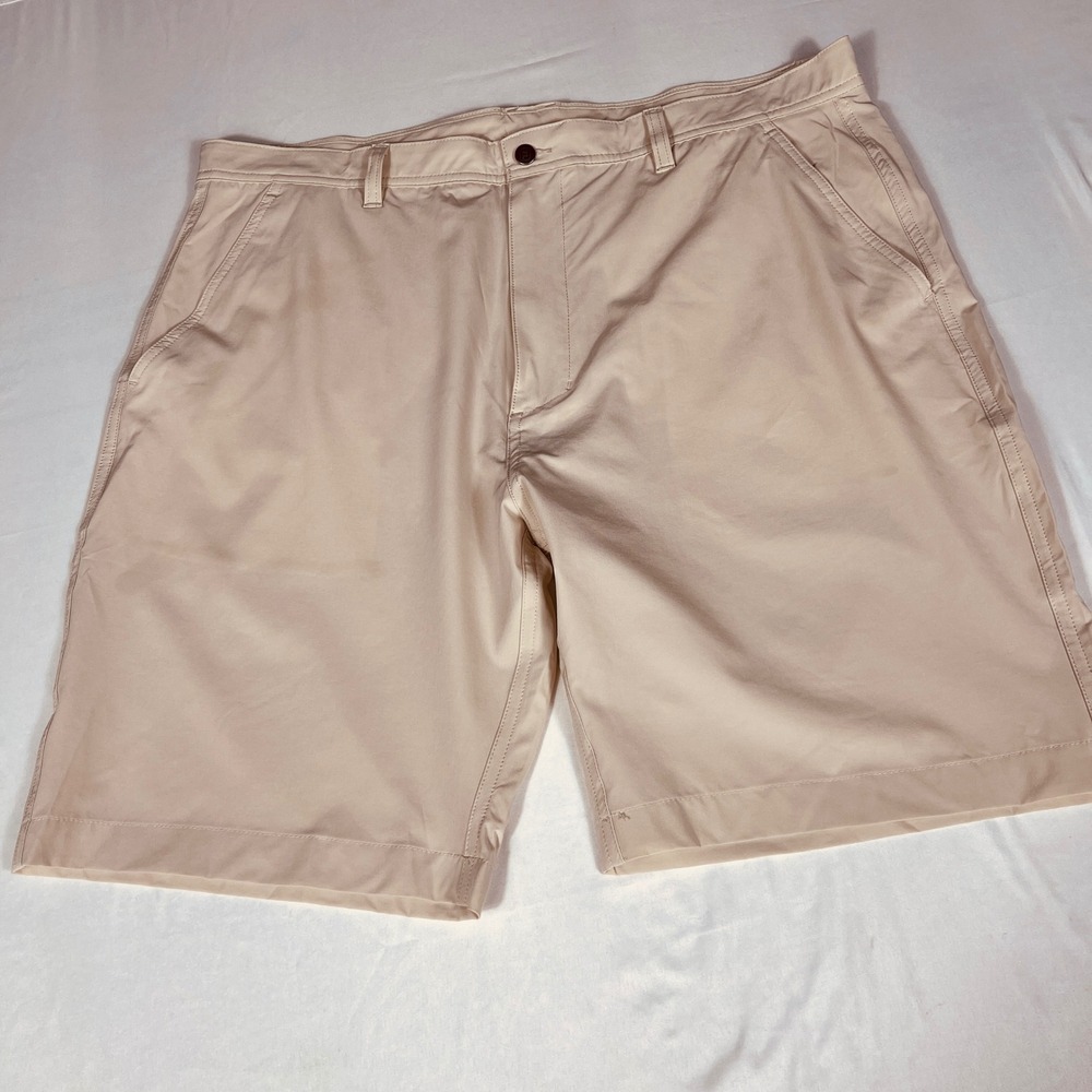 FootJoy Mens Performance Golf Shorts Khaki Tan Flat Front Stretch Size 38 FJ